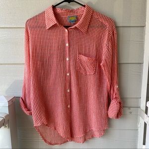 C+C CALIFORNIA Checkered Button Down Top